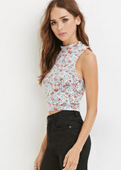 Floral Mock Neck Top